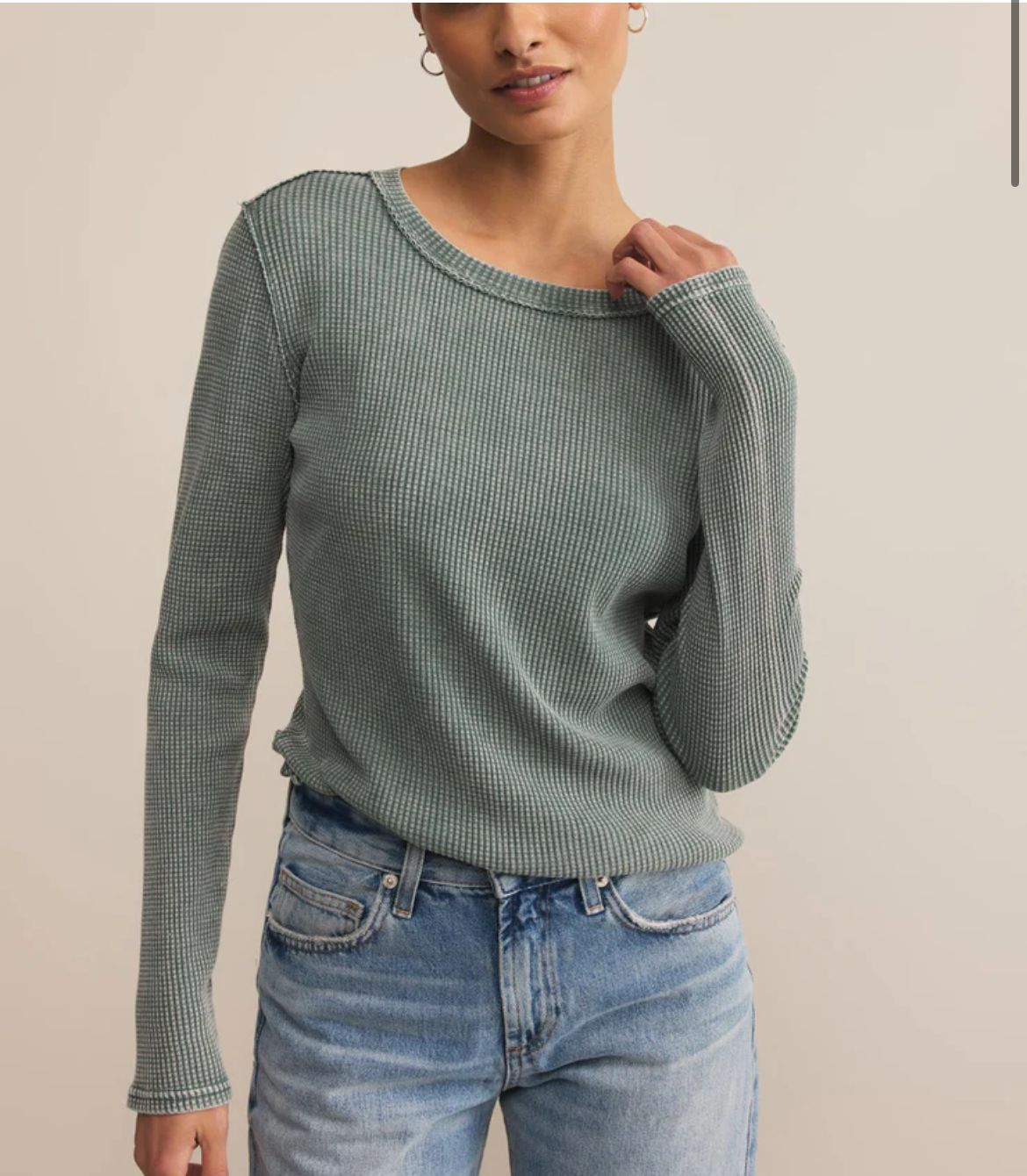 Z Supply Arlet  Thermal Top, Color: Hunter Green, Size: S