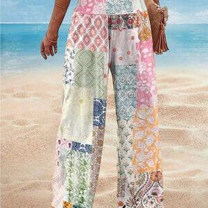 Blue Sky Patchwork Pants 