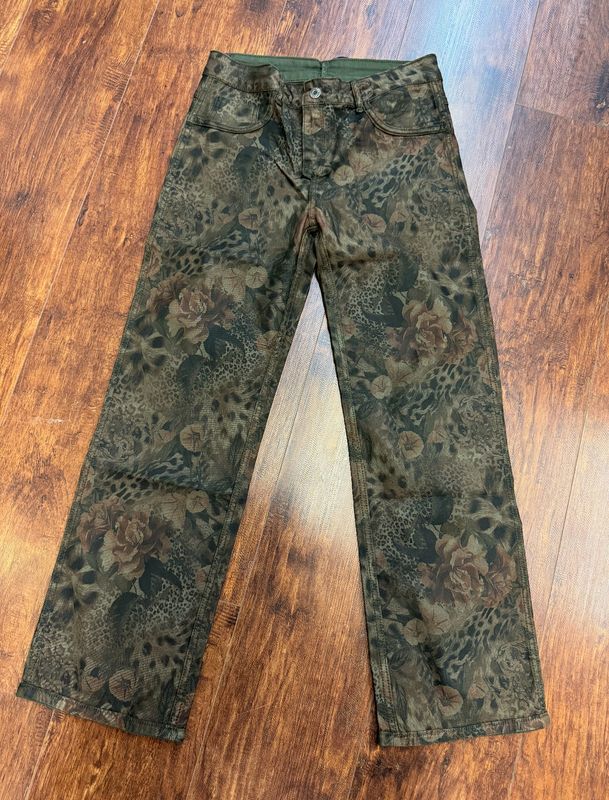 Tempo Paris Olive Floral Reversible Jeans