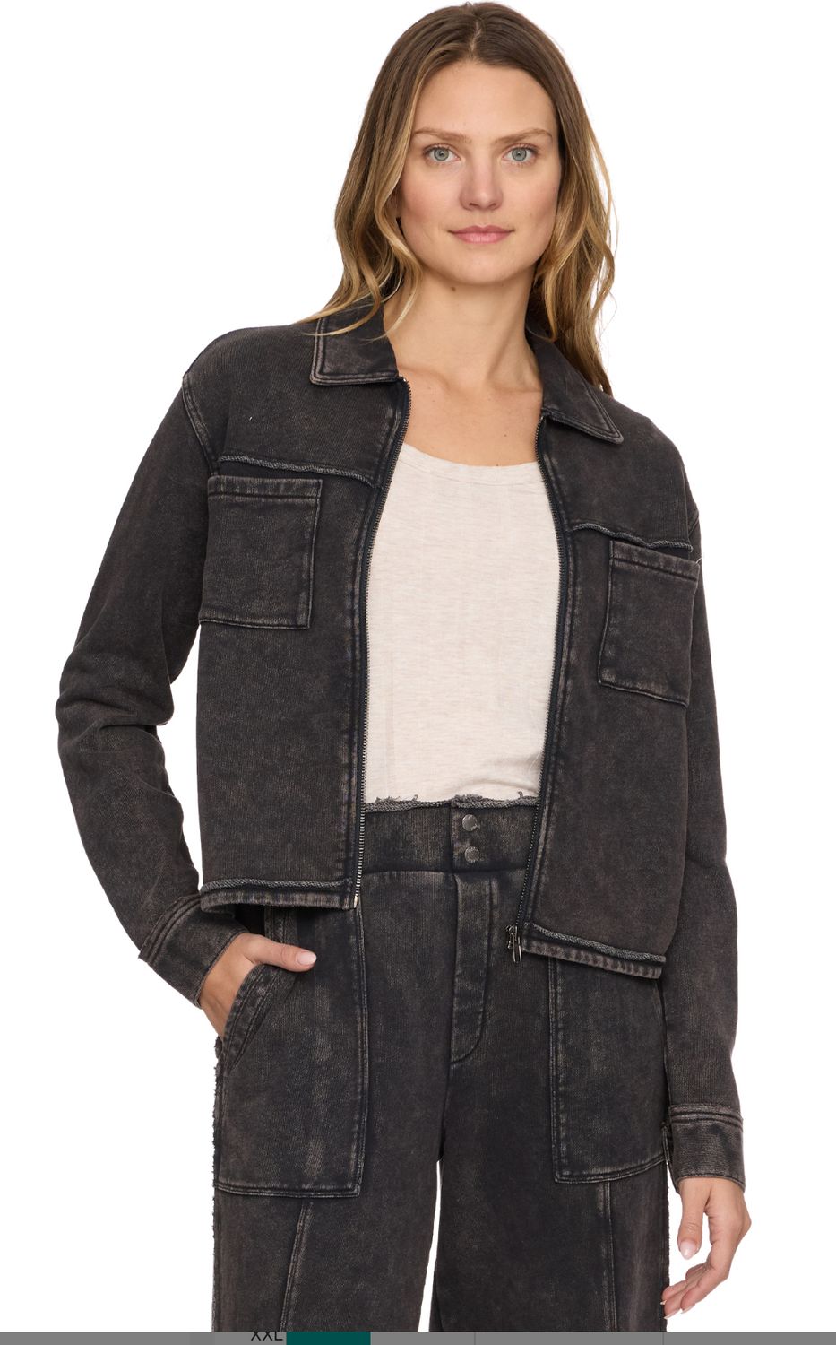 Flag and Anthem Charlotte Zip Front, Color: Black, Size: S