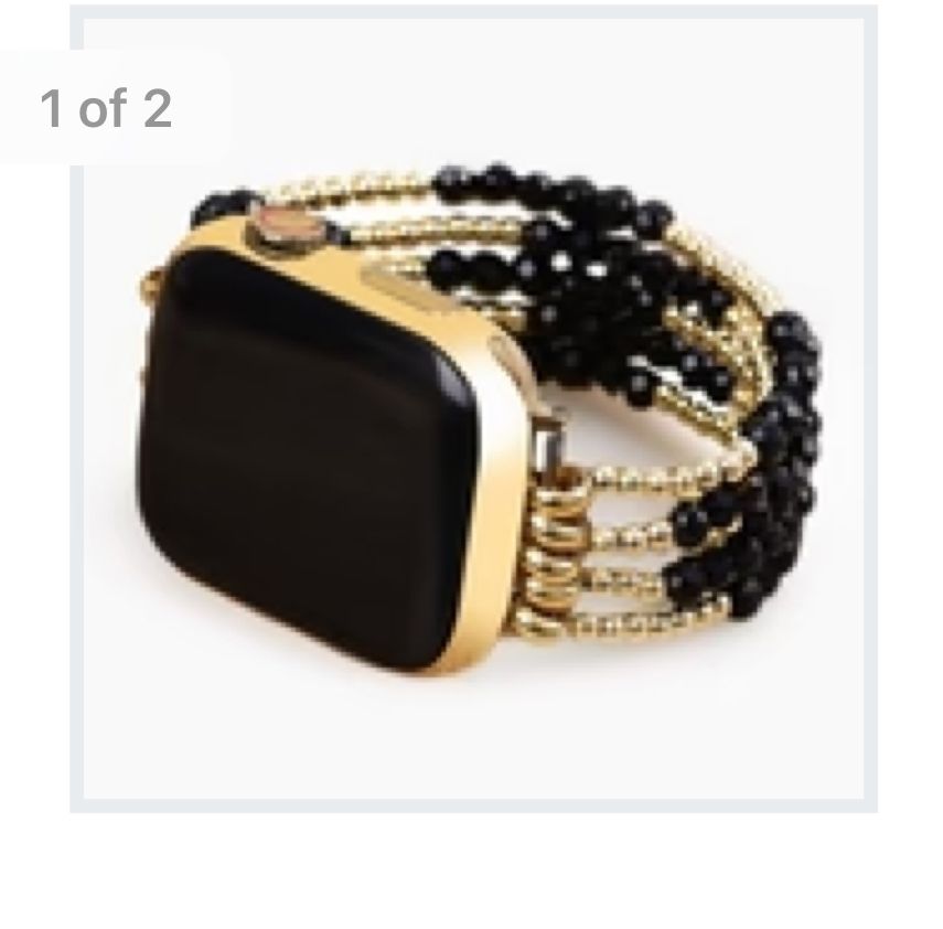 Cape Diablo. Apple Watch Band, Color: Black/Gold