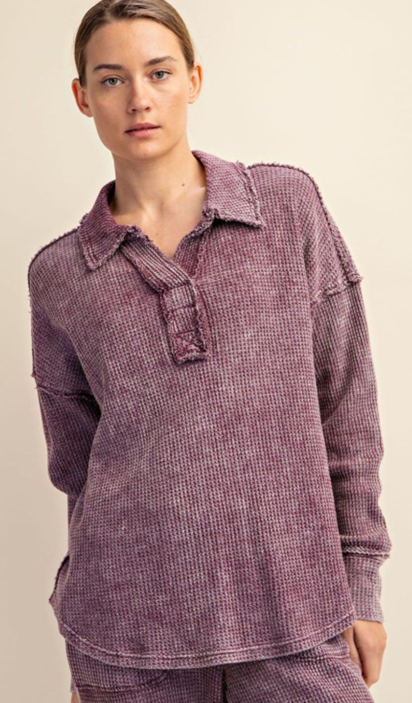 Rae Mode Waffle Polo Sweatshirt 
