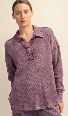 Rae Mode Waffle Polo Sweatshirt 