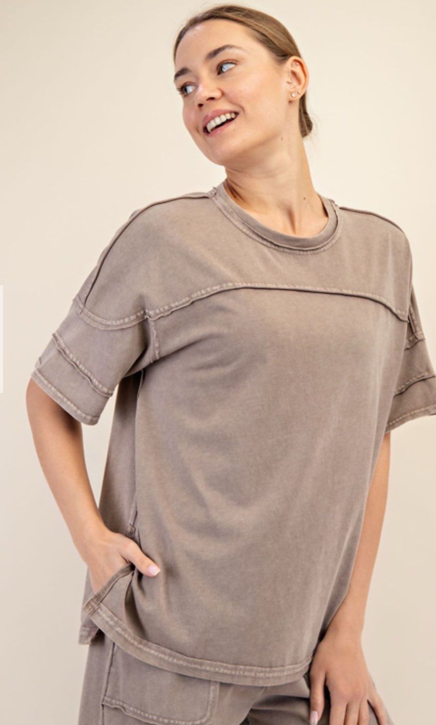 Rae Mode Poly Top , Color: Mocha, Size: S