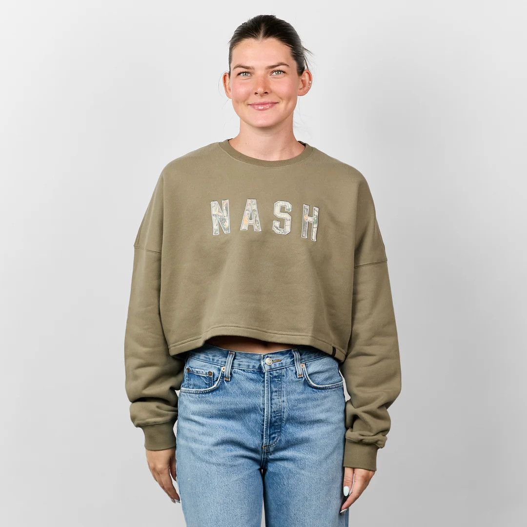 Nash Remi Cropped Crewneck Camo, Size: S