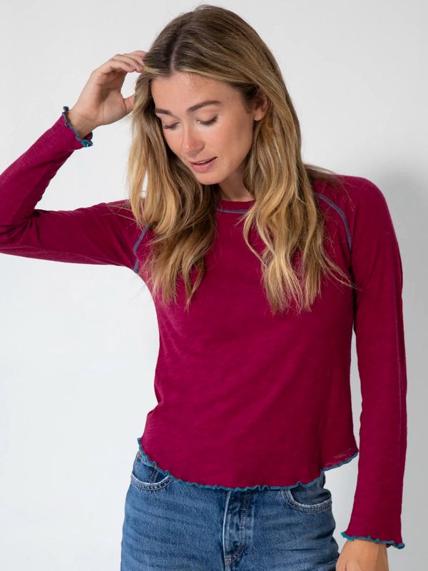 Natural Life Lily Cranberry LS Tee