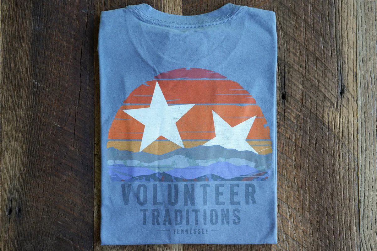 Volunteer Tradition Smokies Pocket Tee, Color: Blue Steel, Size: S