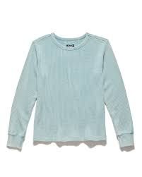 Flag and Anthem Fayston Waffle Crew, Color: Mineral Blue, Size: XS