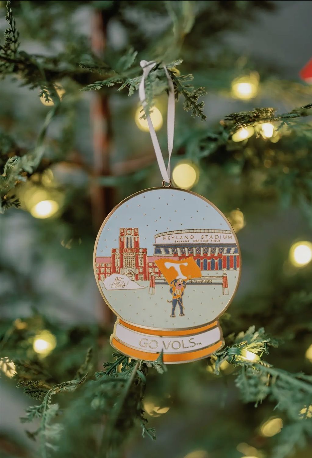 Gracefully Made TN enamel Snow Globe ornament