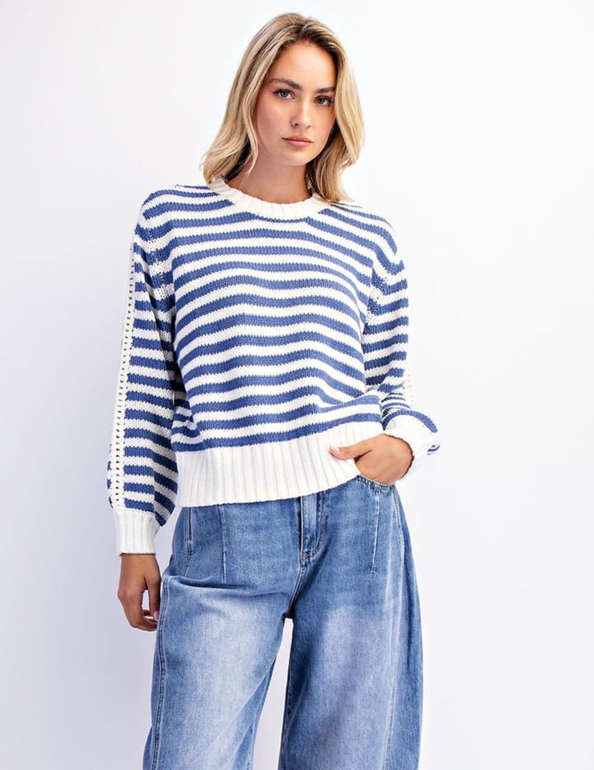 Cotierra  Blue Striped Sweater , Size: S