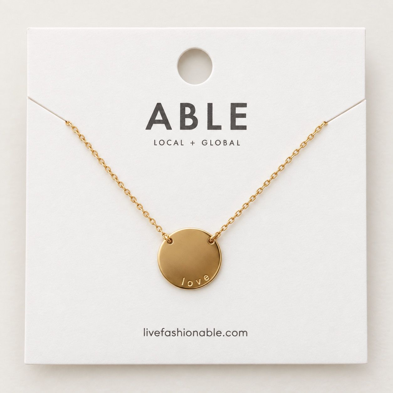 Able Circle tag necklace