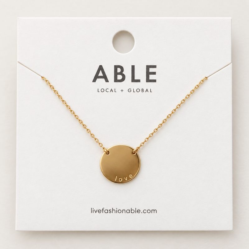 Able Circle tag necklace