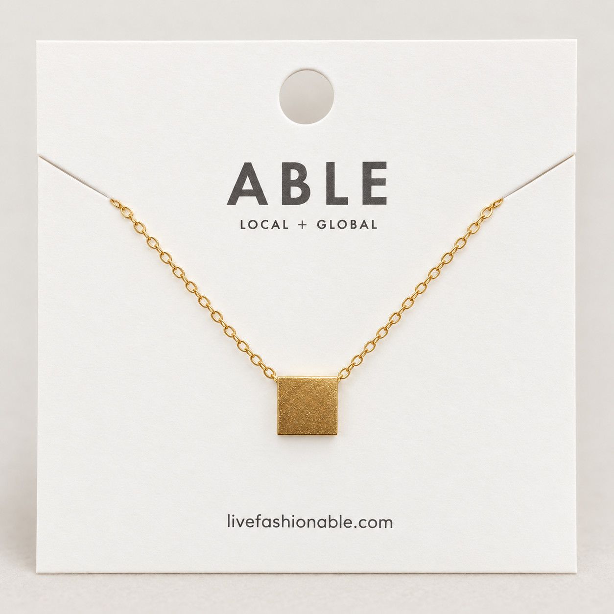 Able Square charm necklace