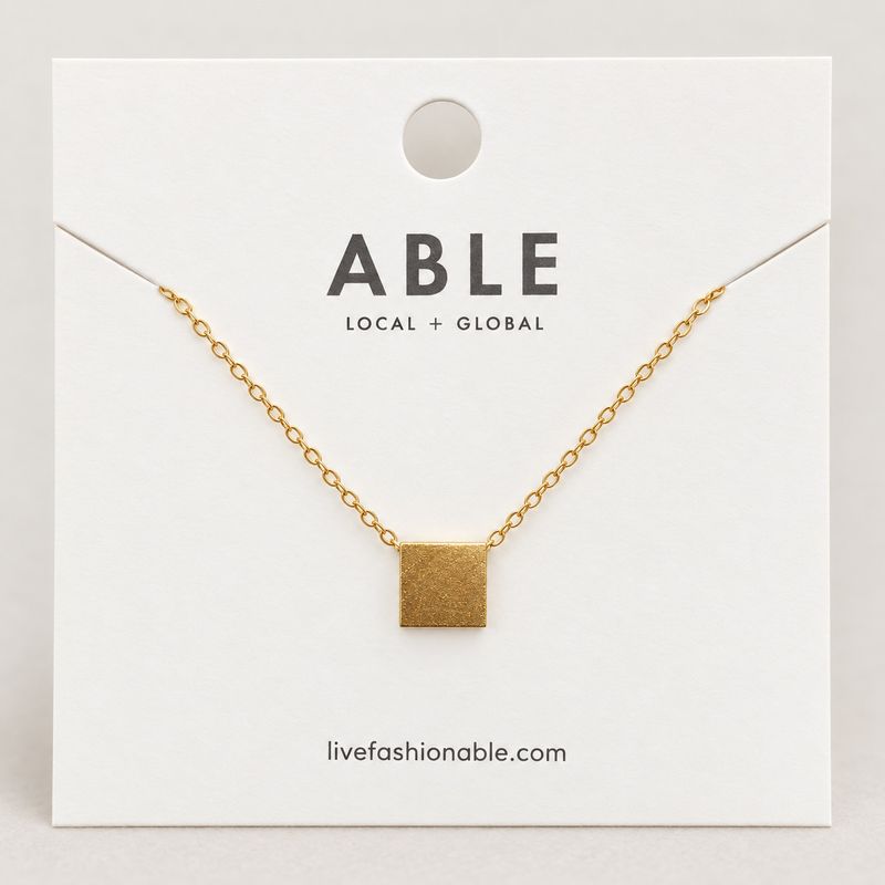 Able Square charm necklace