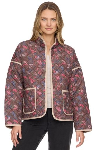 Flag and Anthem WYNNE QUILTED JACKET, Color: brown floral, Size: S