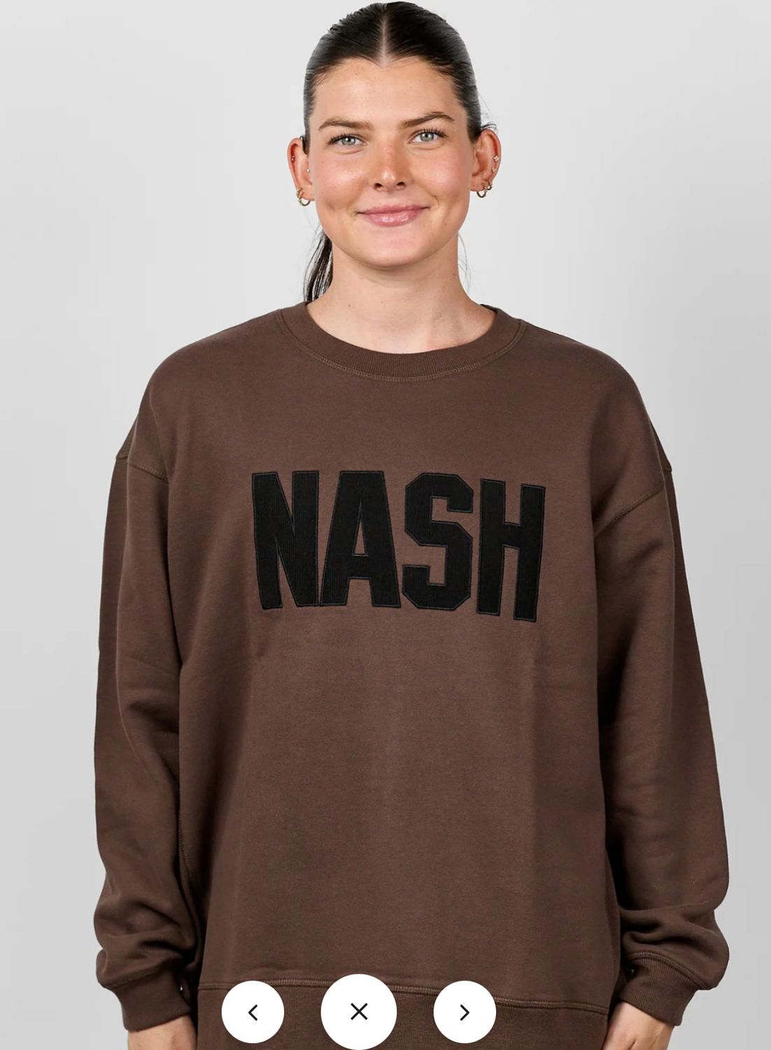 Nash Willow Crewneck, Color: Chocolate, Size: xs/s
