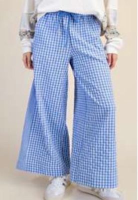 Easel Checkerboard Blue Pants 