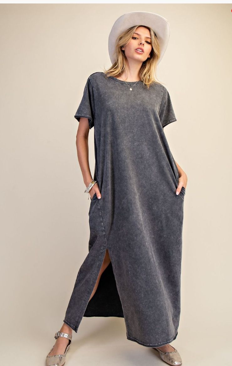 Easel Grey long dress, Size: 1X