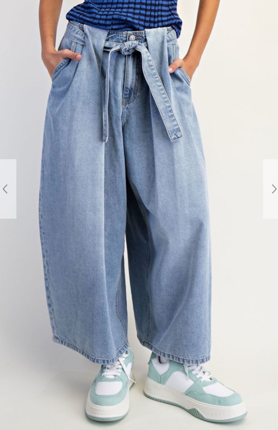 Cotierra High Tide Belted Crop Jeans, Size: S