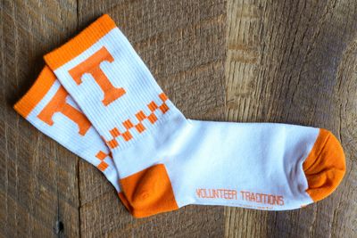 Volunteer Traditions White Power T crew socks