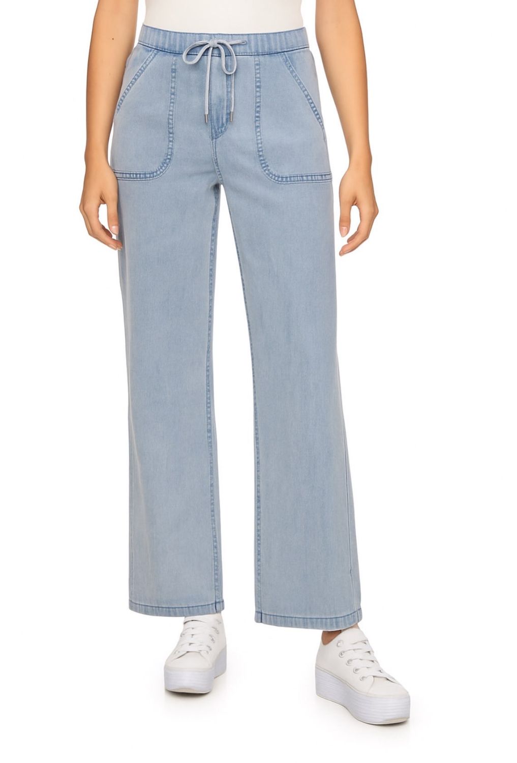Flag &amp; Anthem Wide Leg Pullon Pant , Color: Lt Wash, Size: 0/25