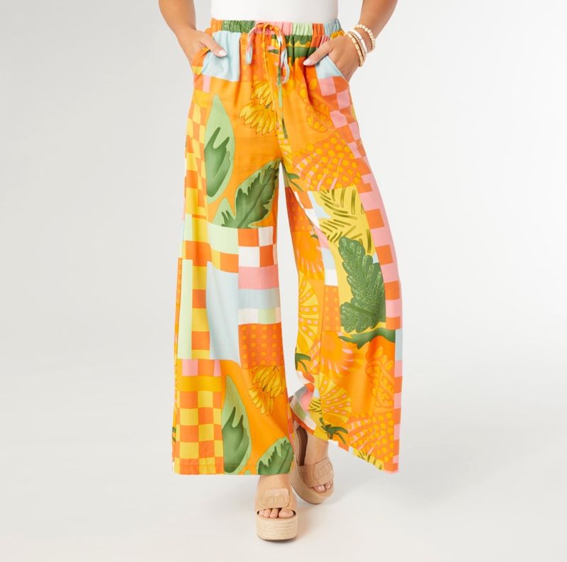 Coco + Carmen Printed Flowy Wide Leg