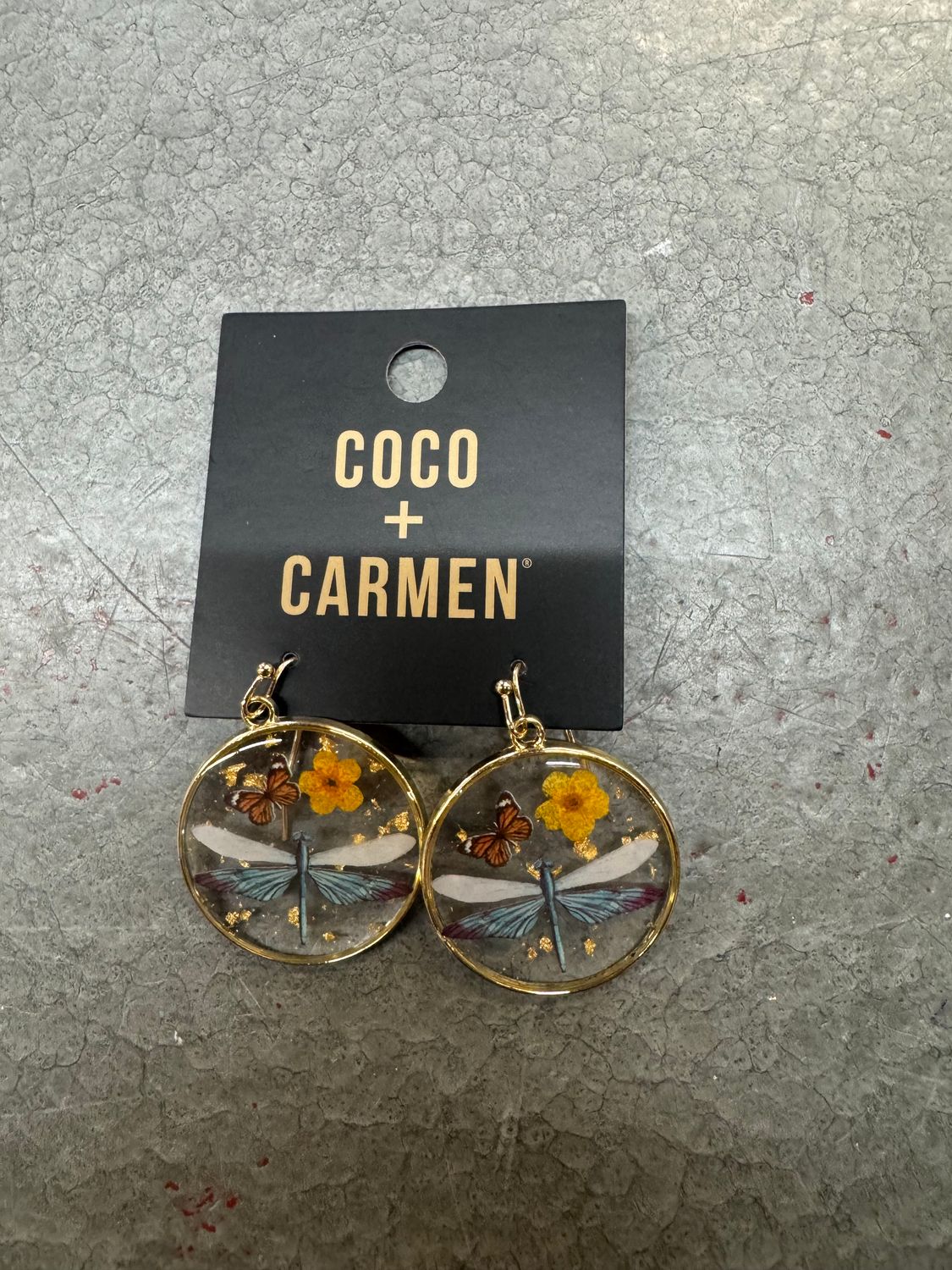 Coco + Carmen  Pressed Flower Earrings