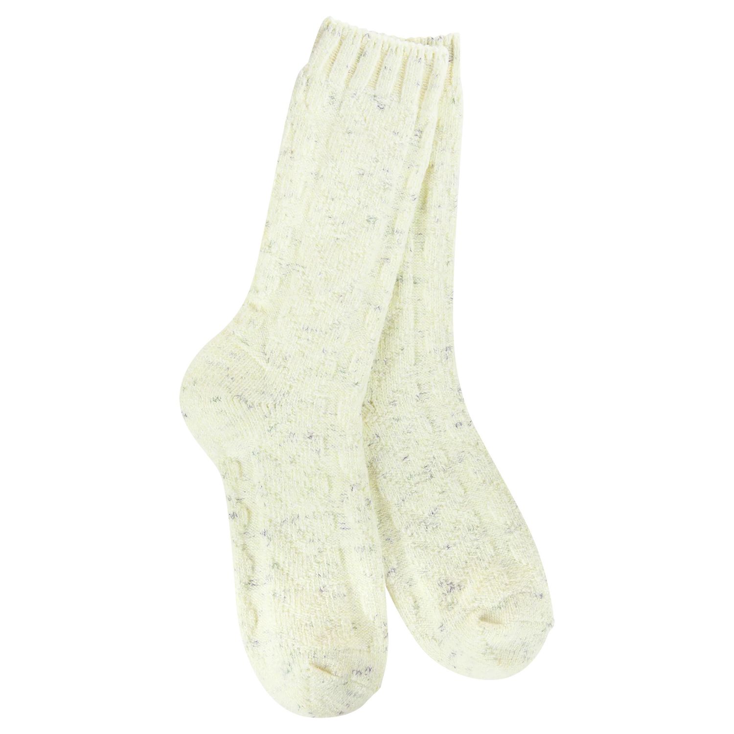 World’s Softest Socks - Spring Cable Crew , Color: Yellow