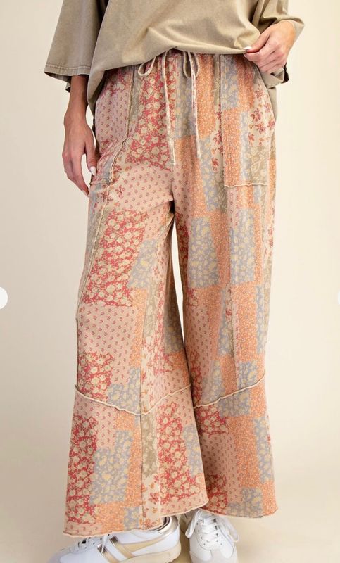 Easel Patchwork Print pant