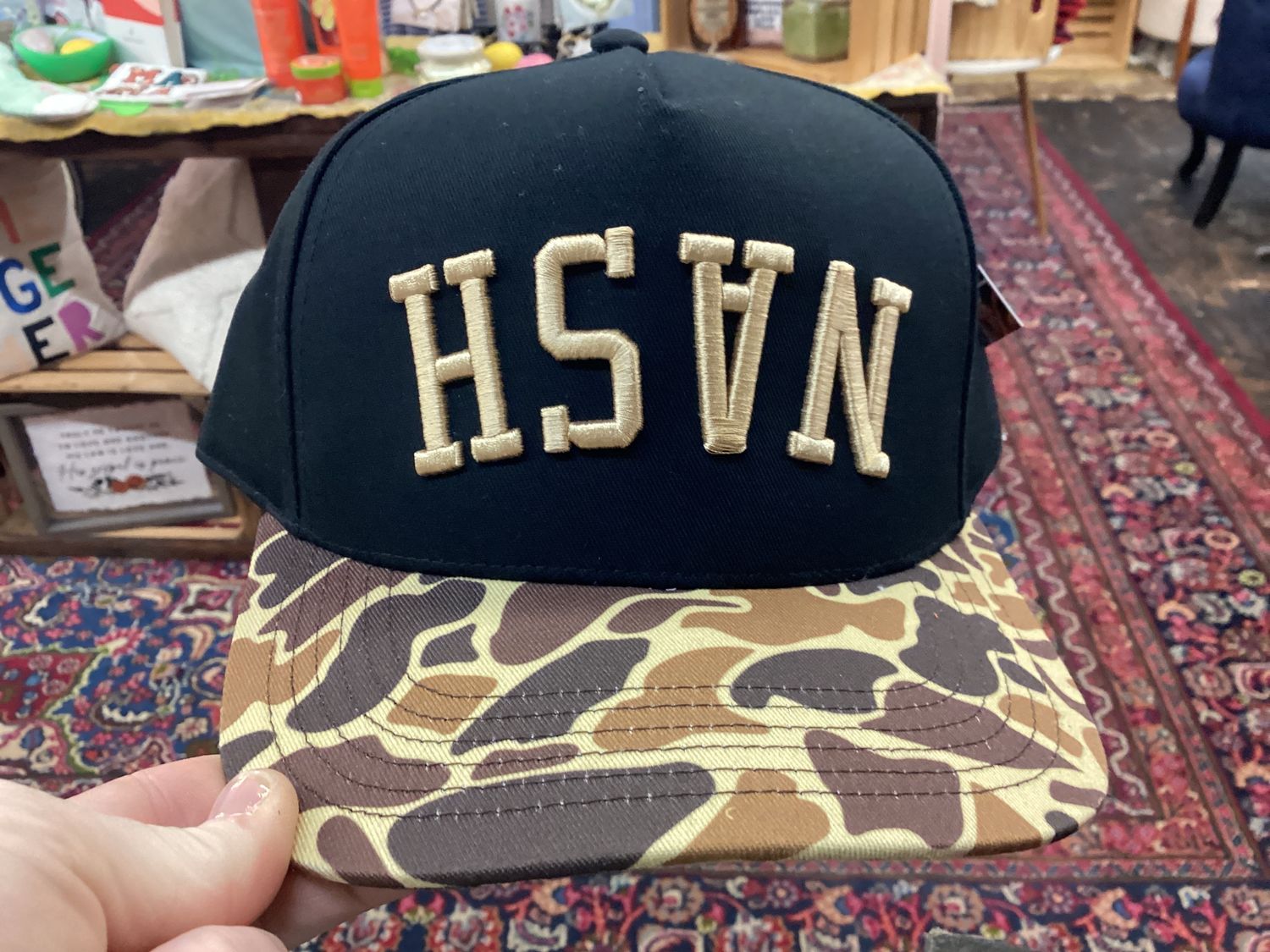 Nash Upside Down SnapBack Duck Camo Black