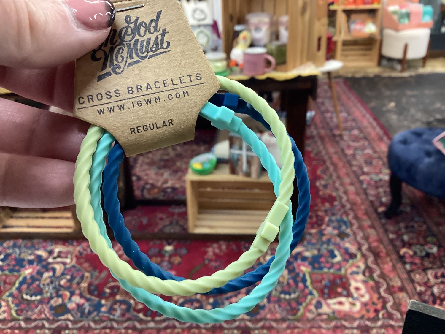 In God We Trust Blue Green bracelets