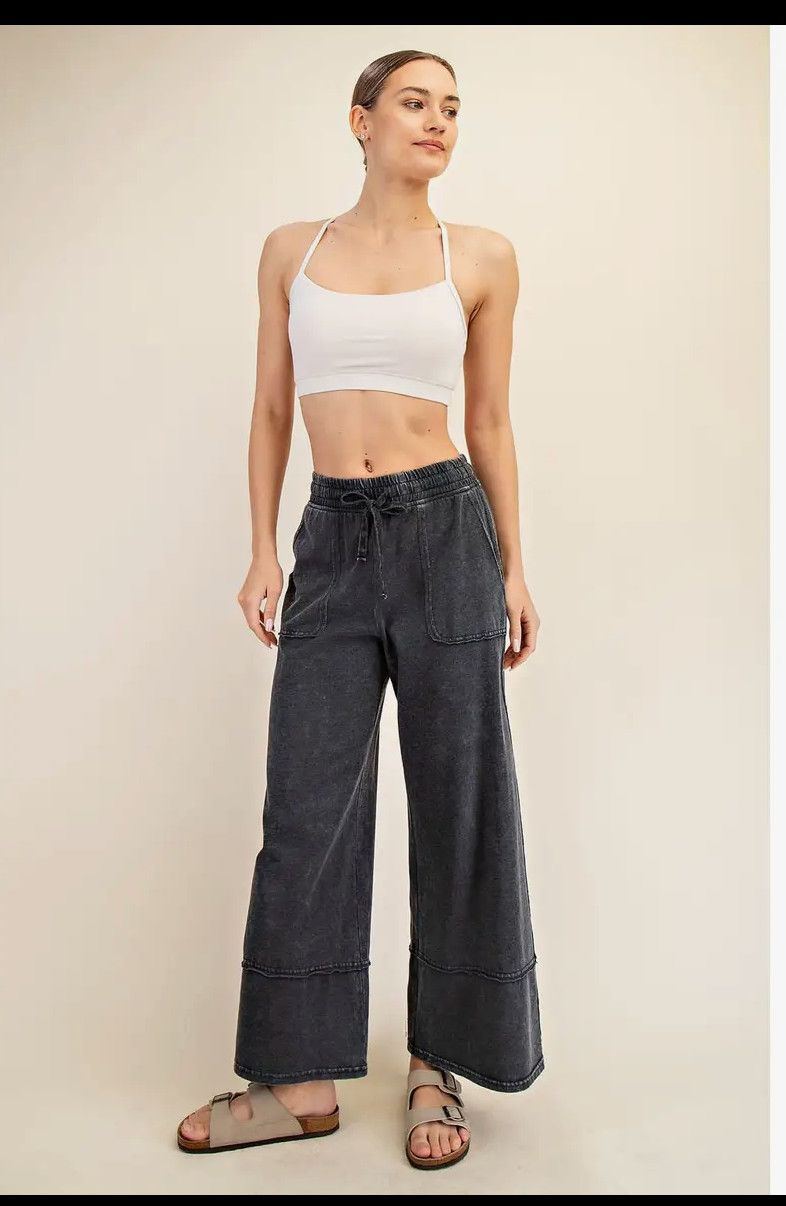 Rae Mode Cropped Wide Pant, Color: Black, Size: S