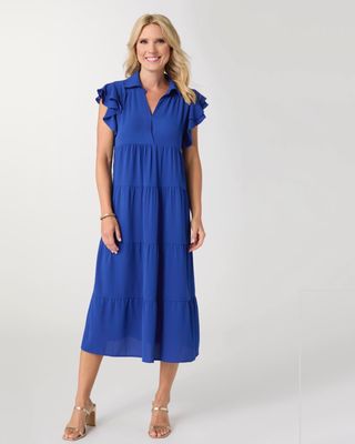 Coco + Carmen Kendall Flutter Sleeve Maxi Dress