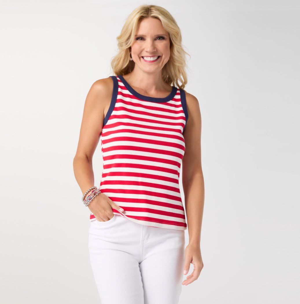 Coco + Carmen Sawyer Striped Rib Tank, Size: XS