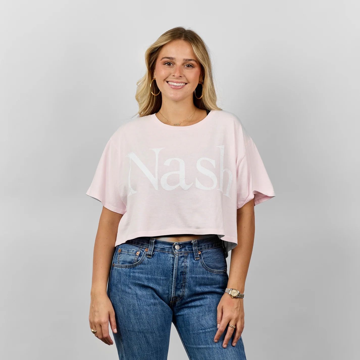 Nash Annabelle Boxy Crop Top, Color: Soft pink, Size: Small