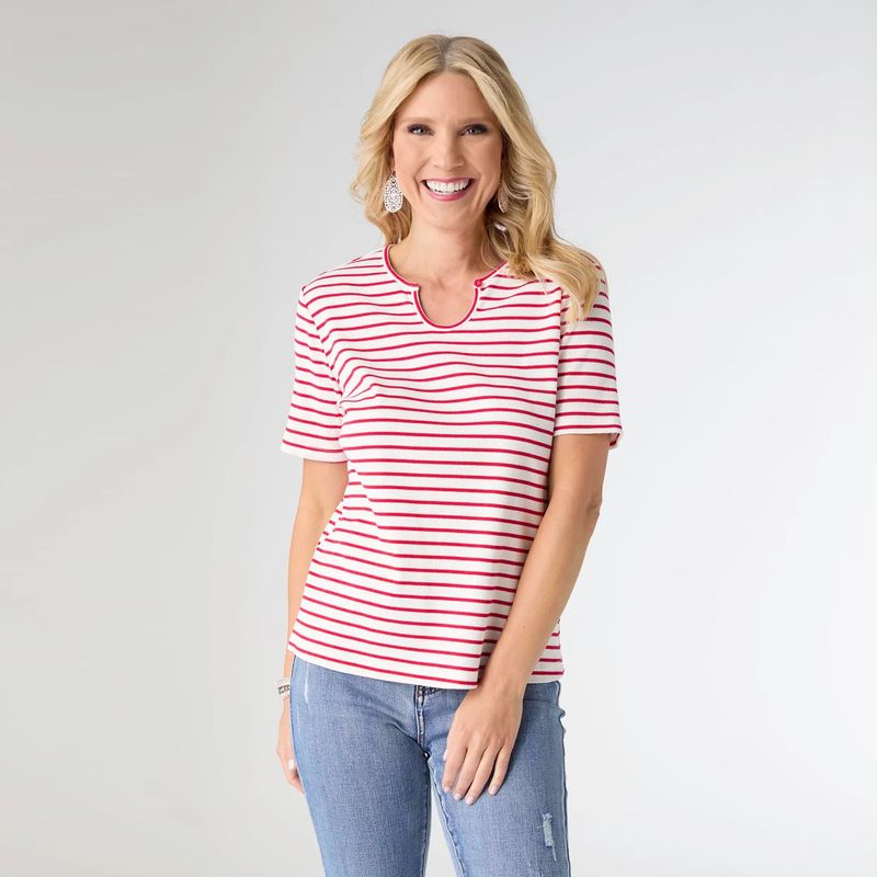 Coco Carmen Sara Striped Short Sleeve Top