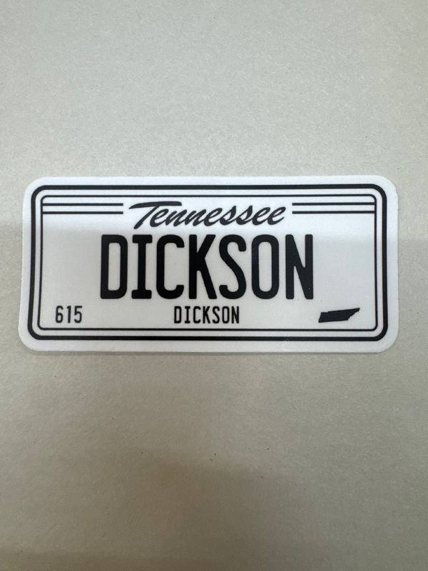Dickson License Plate Sticker
