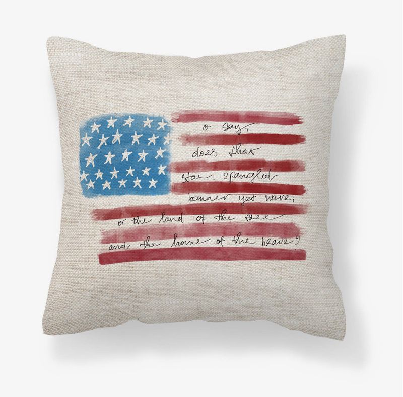 Canary Road 4th of July -American Flag pillow