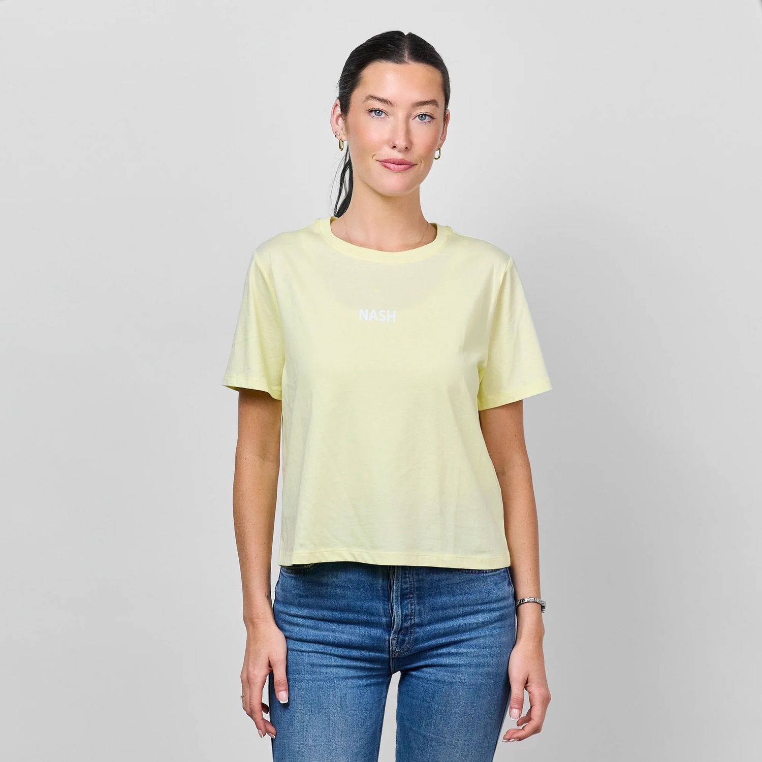 NASH Short Sleeve Box Tee, Color: Pale Yellow, Size: S