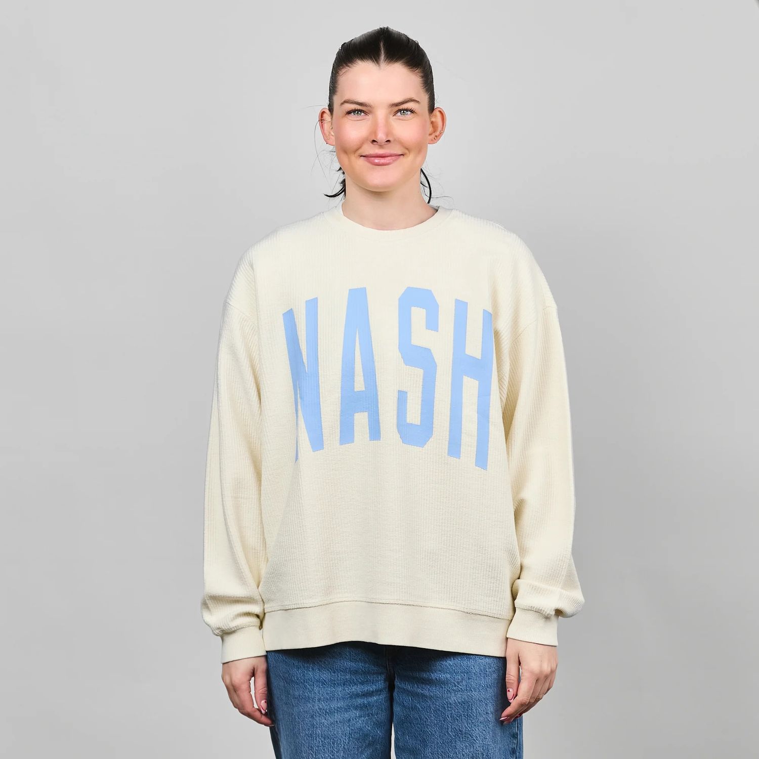 NASH Camden Corded Crew, Color: Cream, Size: S