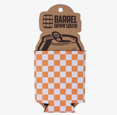 Barrel Down South Checkered Can Coozie