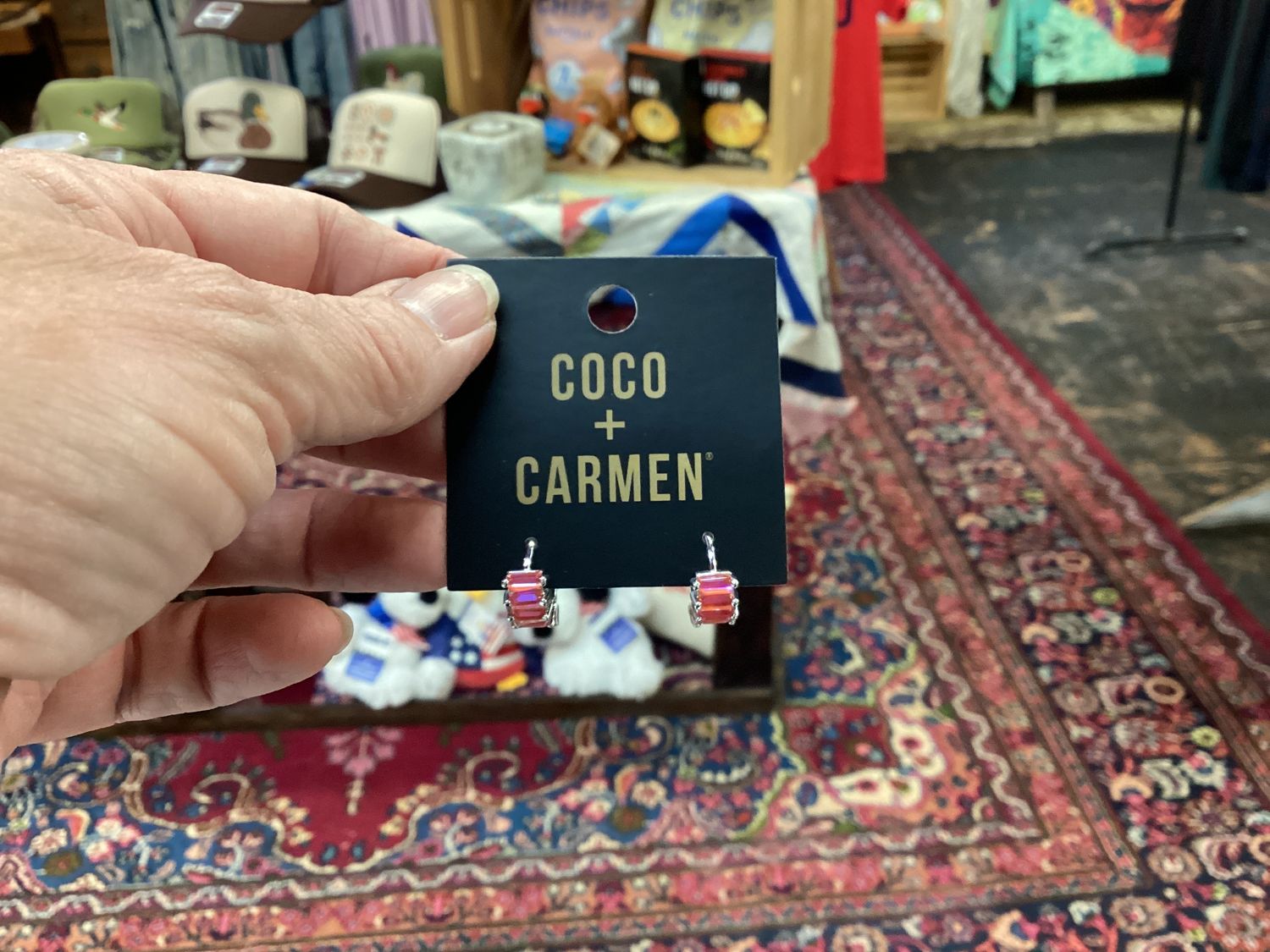 Coco + Carmen Emory Huggie Earrings, Color: Light Pink