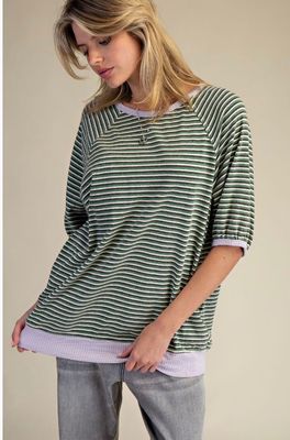 Easel Short Sleeve Striped Jersey