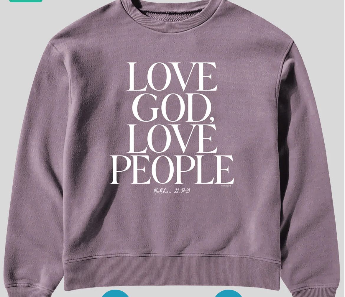 Kerusso Love God Love People Sweatshirt , Color: Purple, Size: S