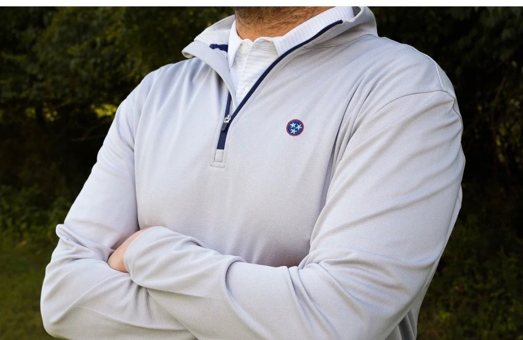 Volunteer Traditions Tristar Fairway Pullover, Color: Grey, Size: S
