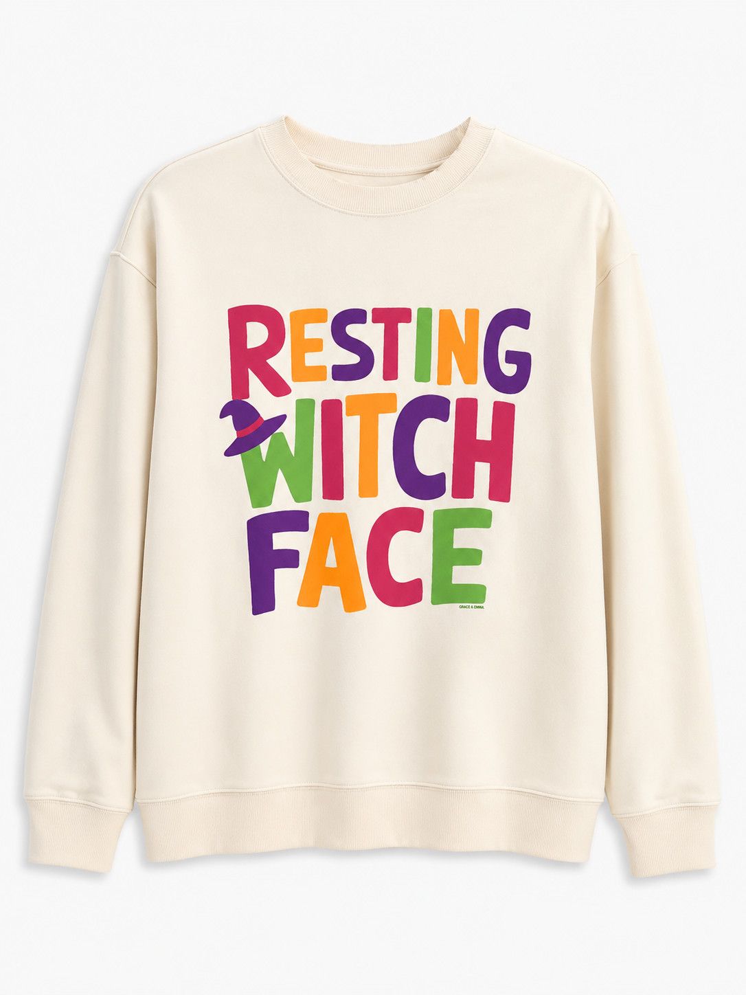 Grace+Emma Resting Witch Face Mock Neck, Size: S