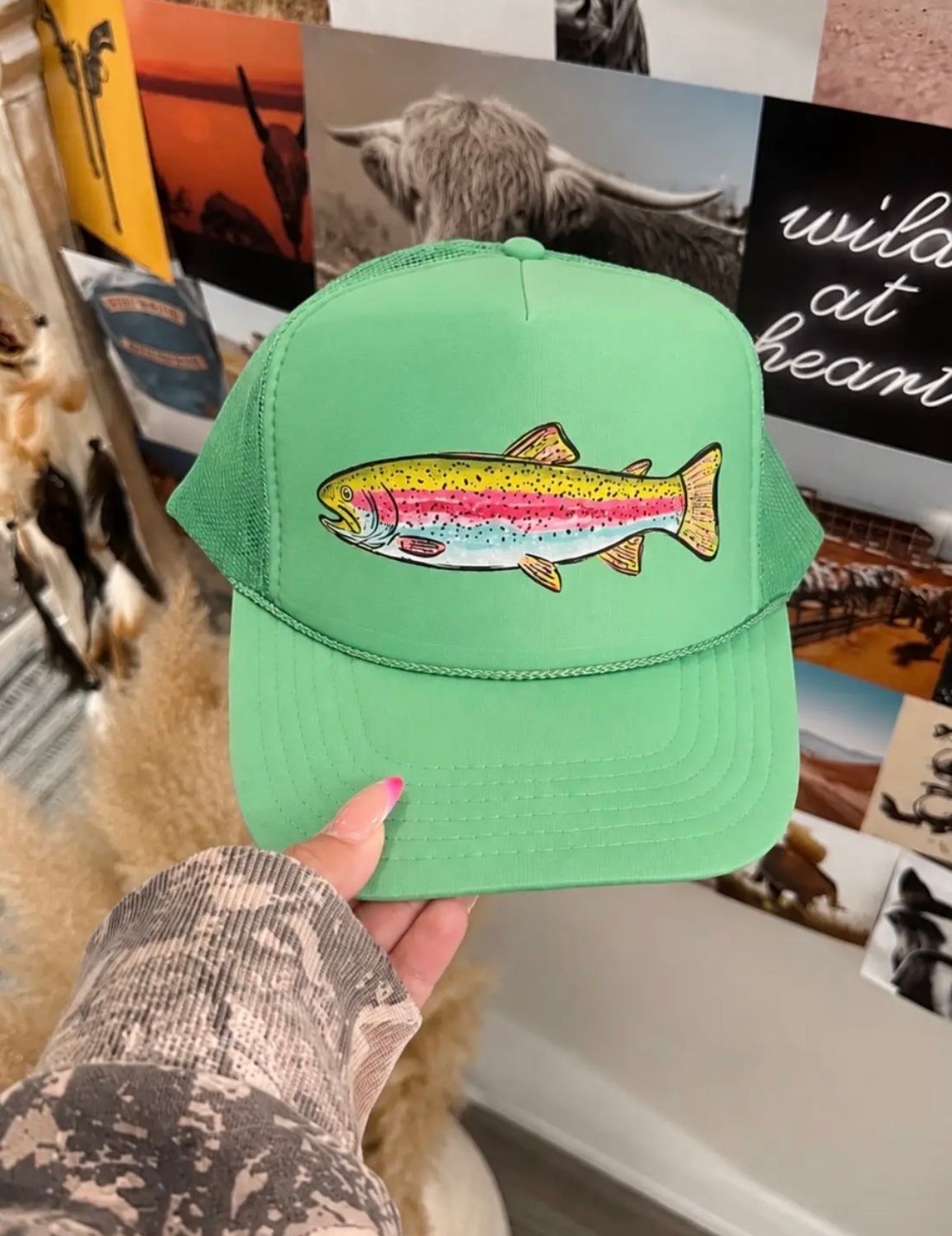 Trout Foam Trucker , Color: Cactus Green