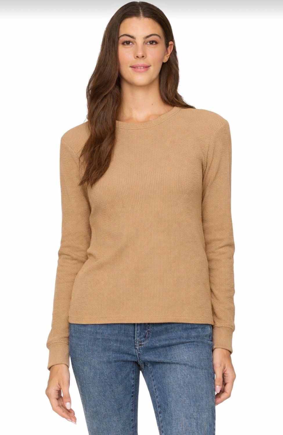 Flag &amp; Anthem Fayston Waffle top, Color: Tan, Size: XS