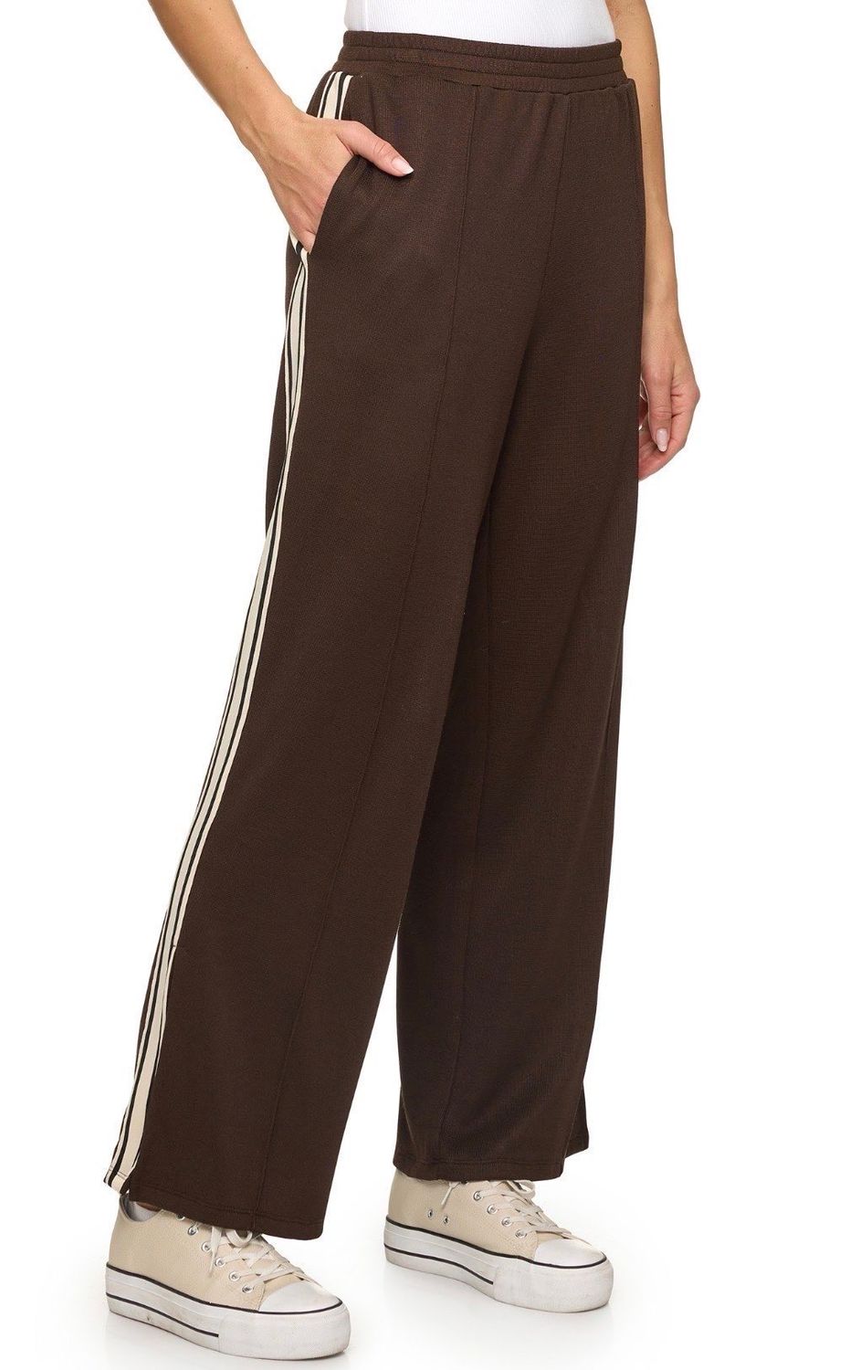 Flag &amp; Anthem Visalia Knit Varsity pant, Color: Brown/cream, Size: XS