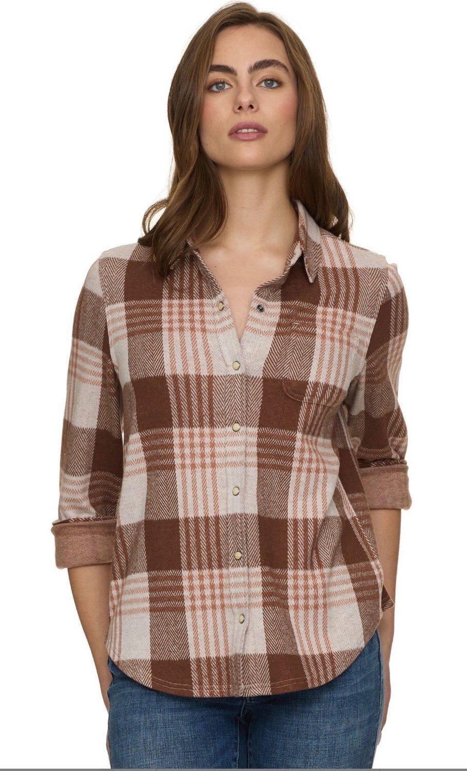 Flag &amp; Anthem Annapolis Flannel shirt, Color: Brown Combo, Size: XS